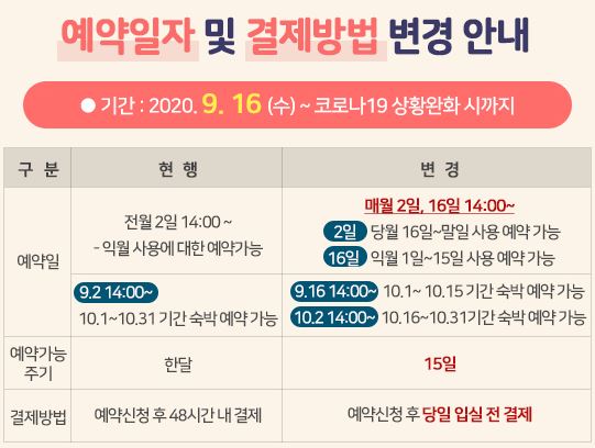 [중요]예약일자 및 결제방법 변경안내 첨부 이미지